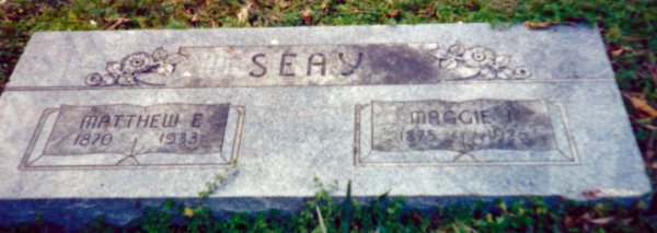 M. E. Seay grave marker