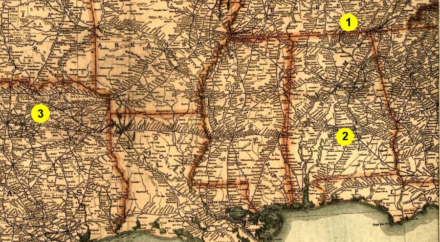 Tennessee-Alabama-Texas map