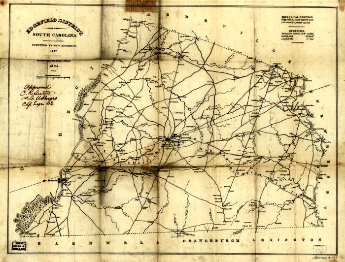 1817 Map of Edgefield District, South Carolina