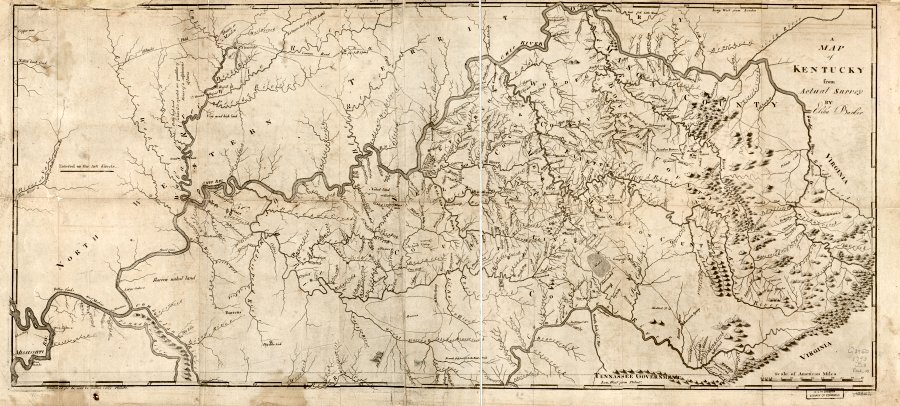 Map of Kentucky, late 1700s