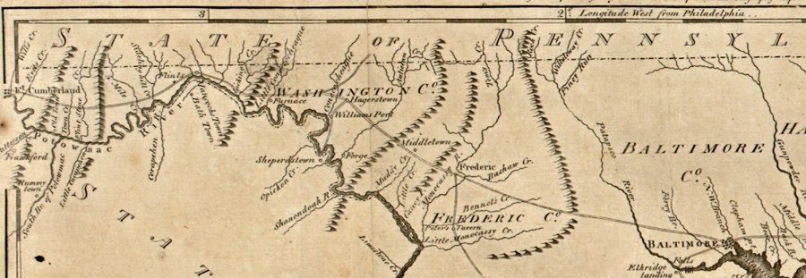 Detail of Map of Colonial Maryland