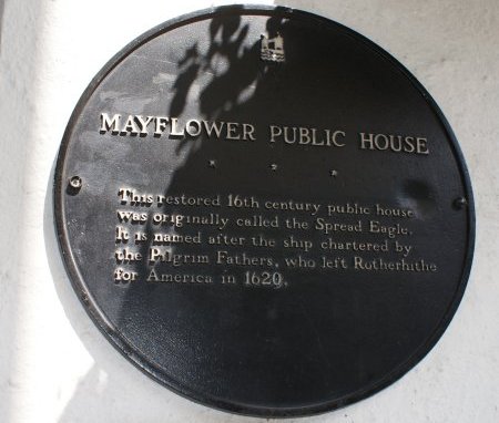 Mayflower Pub plaque