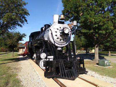 Allen depot and locomotive