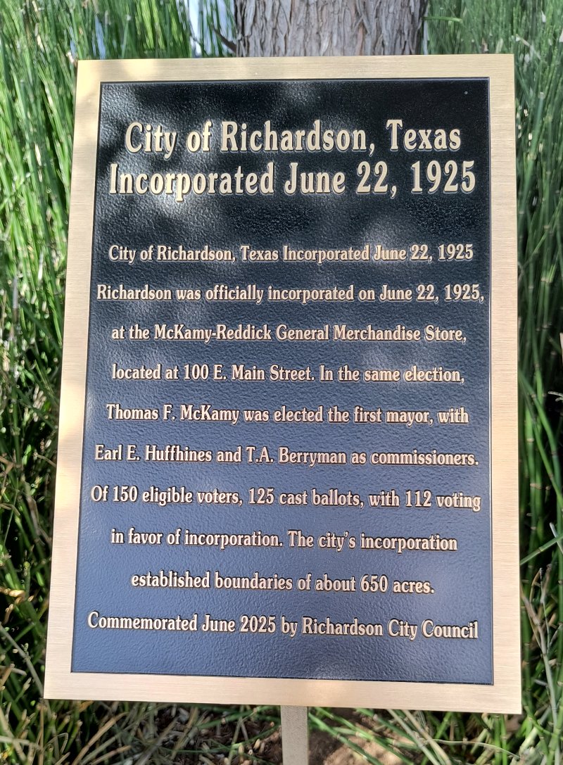Incorporation Centennial Plaque
