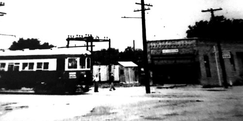 Interurban train at Richardson depot