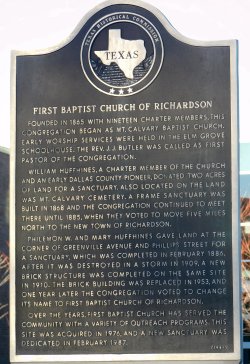 THC First Baptist Church marker