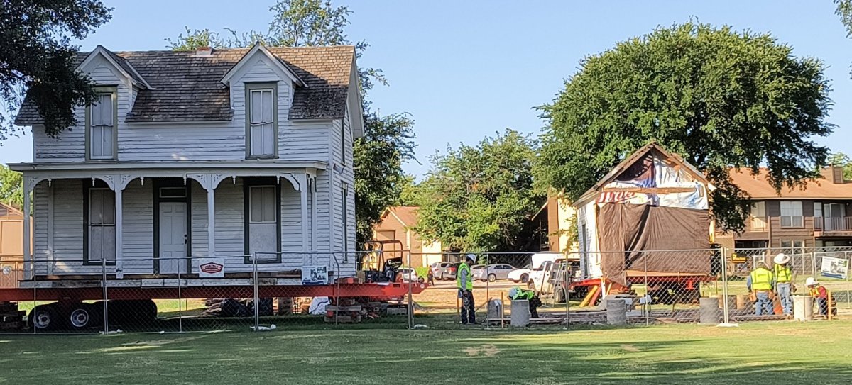 Foundation being built for Miss Belle's house